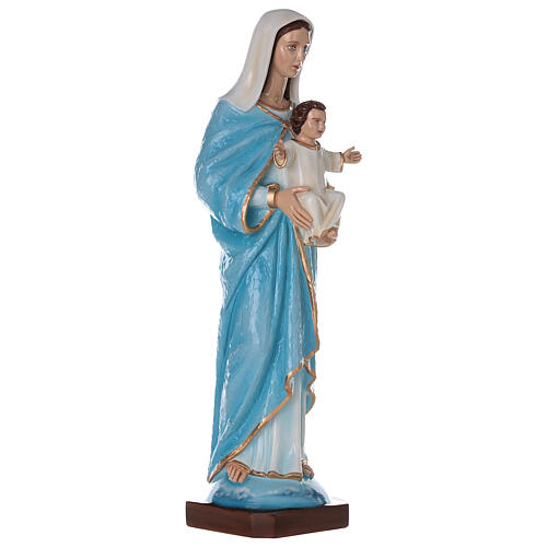 Virgin Mary and Baby Jesus statue in painted marble, 80cm 5