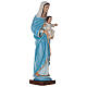Virgin Mary and Baby Jesus statue in painted marble, 80cm s5