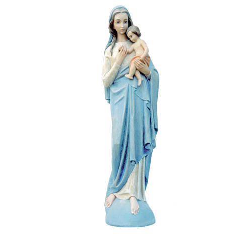 Virgem com o menino Jesus mármore sintético pintado 100 cm 1