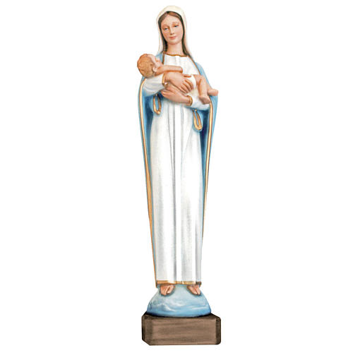 Virgen con el Niño Jesús 80 cm de mármol sintético pintado 1