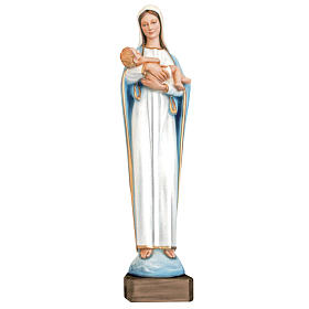 Virgin Mary with Baby 80cm in colored reconstituted marble
