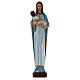 Statue Vierge à l'enfant Jésus marbre reconstitué 115 cm peint s1