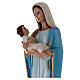 Statue Vierge à l'enfant Jésus marbre reconstitué 115 cm peint s2