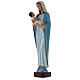Statue Vierge à l'enfant Jésus marbre reconstitué 115 cm peint s3