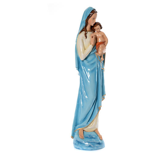 Imagen de la Virgen con el Niño de mármol sintético pintado 120 cm 4