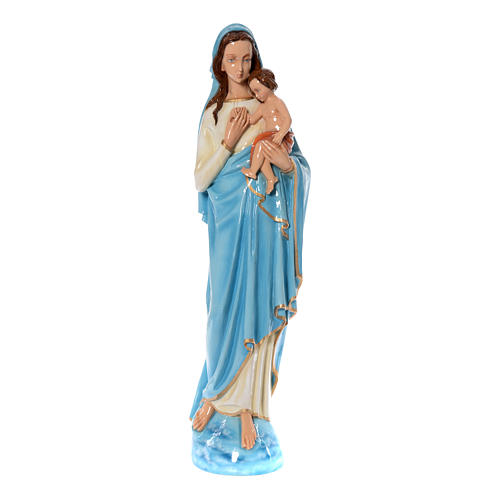 Statue Vierge à l'enfant marbre 120cm peinte 1