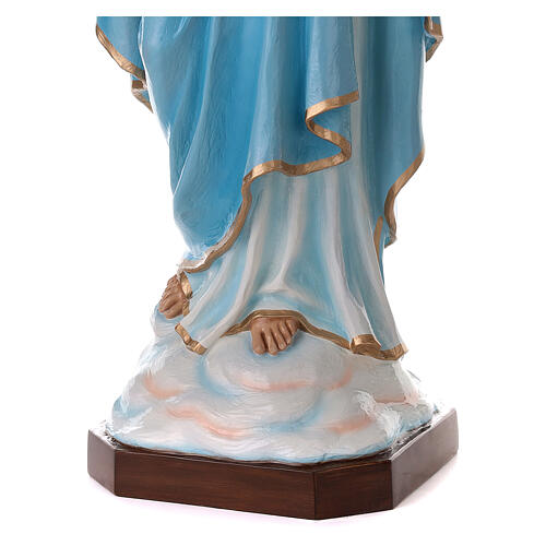 Statue Vierge à l'enfant marbre reconstitué 130cm colorée 8