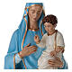 Statue Vierge à l'enfant marbre reconstitué 130cm colorée s7