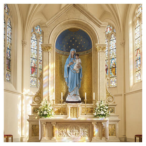 Madonna con bambino 130 cm marmo ricostituito dipinto 2