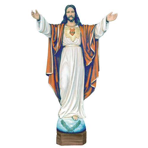 Christ the Redeemer statue 100cm in painted reconstituted marble 1