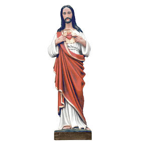 Sacré Coeur de Jésus marbre reconstitué 100cm peint