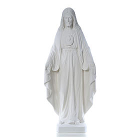 Estatua Cristo Redentor corazón de mármol blanco 130 cm