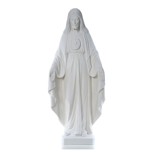 Estatua Cristo Redentor corazón de mármol blanco 130 cm 1