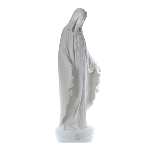 Estatua Cristo Redentor corazón de mármol blanco 130 cm 2