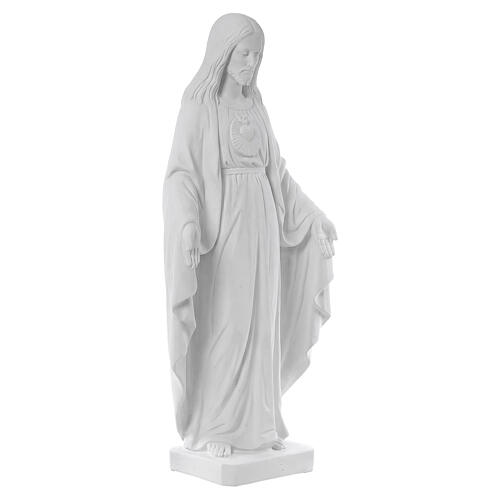 Estatua Cristo Redentor corazón de mármol blanco 130 cm 4
