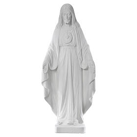 Cristo Redentor 130 cm com coração mármore branco