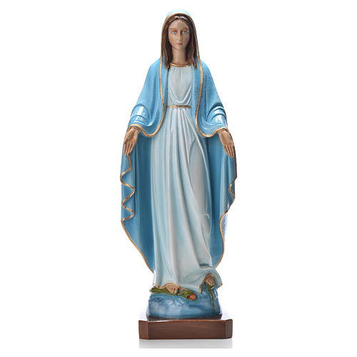 Statue Vierge Miraculeuse poudre marbre 50cm colorée 1