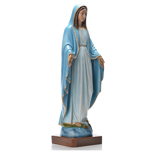 Statue Vierge Miraculeuse poudre marbre 50cm colorée 4