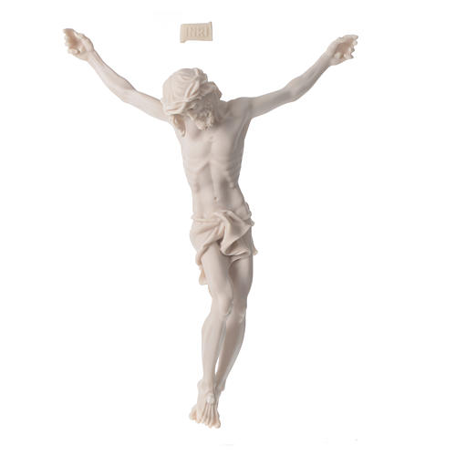 Christ's body 37 cm in marble dust finished in neutral white 1