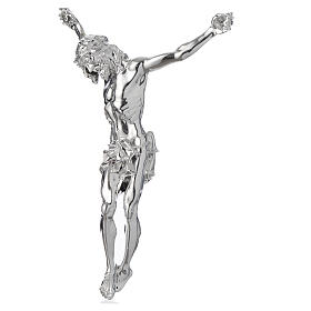 Cuerpo de Cristo Crucifijo polvo de mármol acabado color plata