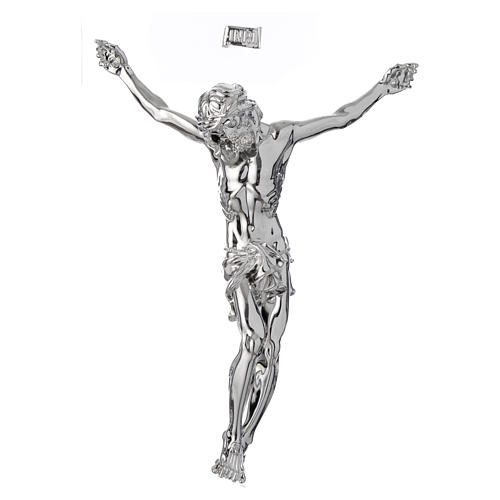 Cuerpo de Cristo Crucifijo polvo de mármol acabado color plata 1