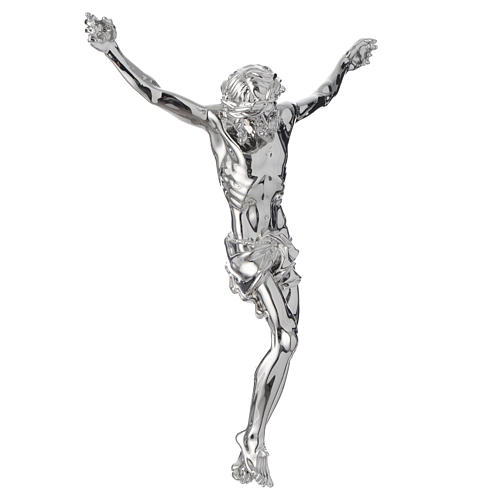 Cuerpo de Cristo Crucifijo polvo de mármol acabado color plata 3