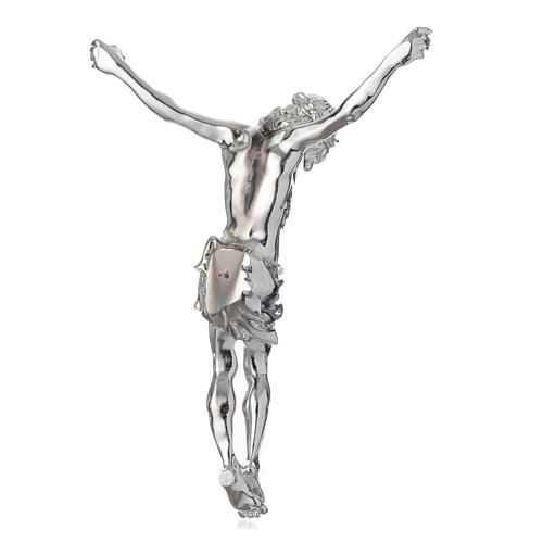 Cuerpo de Cristo Crucifijo polvo de mármol acabado color plata 4