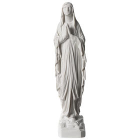 Our Lady of Lourdes white marble composite statue 8.5 inches