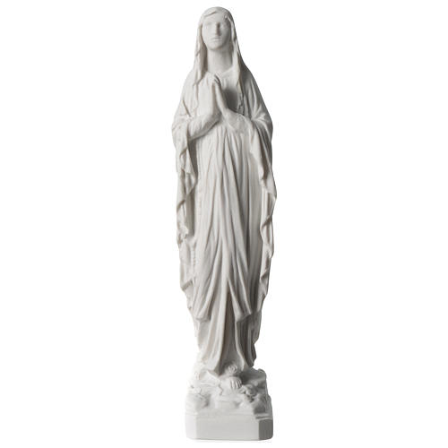 Our Lady of Lourdes white marble composite statue 8.5 inches 1