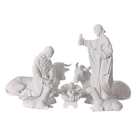 Komplett-Krippe, 30 cm, Marmorpulver, 7 Figuren