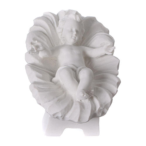 Complete Nativity set of 7 pieces in Carrara marble dust, 30cm 3