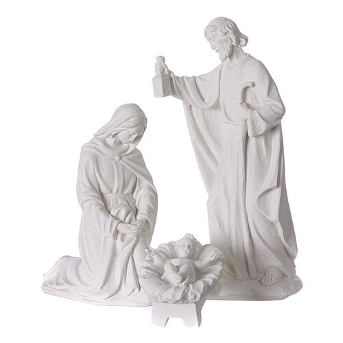 Presepe completo 30 cm polvere di marmo 7 pz 2