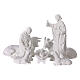 Presepe completo 30 cm polvere di marmo 7 pz s1