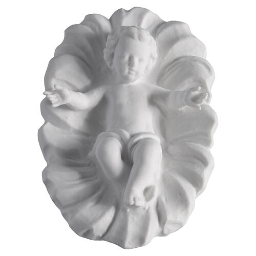 Complete Nativity set of 7 pieces in Carrara marble dust, 30cm 3