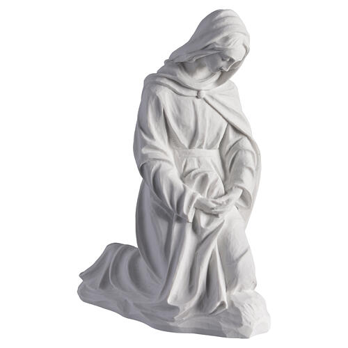 Complete Nativity set of 7 pieces in Carrara marble dust, 30cm 4