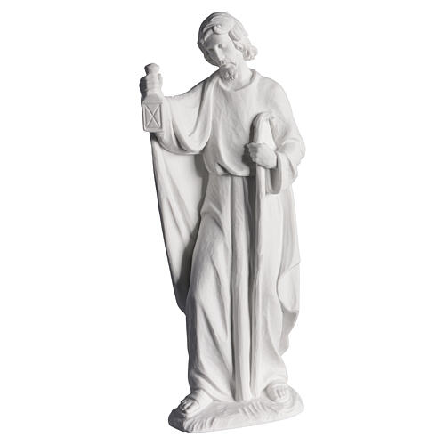 Complete Nativity set of 7 pieces in Carrara marble dust, 30cm 5