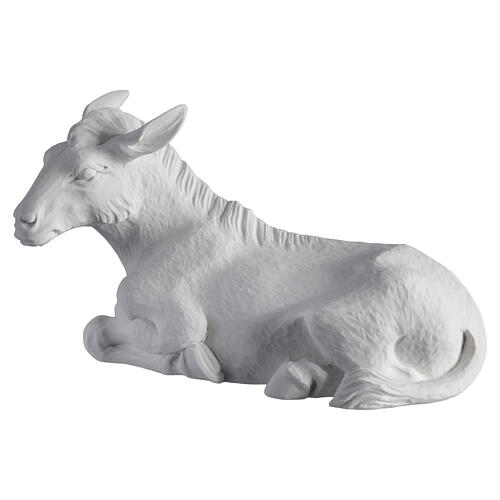 Complete Nativity set of 7 pieces in Carrara marble dust, 30cm 8