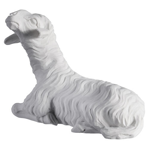 Complete Nativity set of 7 pieces in Carrara marble dust, 30cm 9