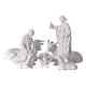 Complete Nativity set of 7 pieces in Carrara marble dust, 30cm s1