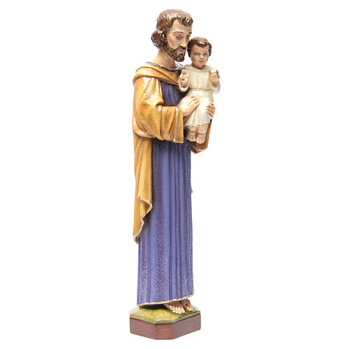 Statue St Joseph à l'enfant marbre 65cm peinte pour l'extérieur 4