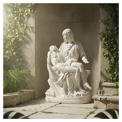 Statue der Pietà 100cm Kunstmarmor 3
