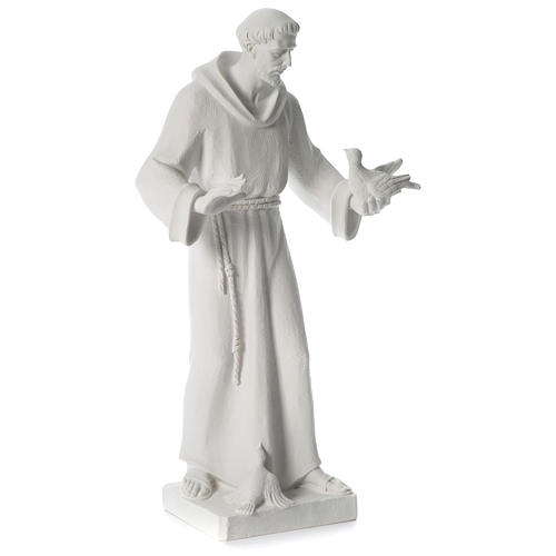 Saint Francis holding doves in synthetic marble 80 cm 4
