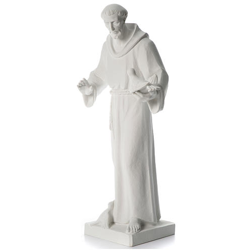 Święty Franciszek z gołębiami marmur syntetyczny 80 cm 3