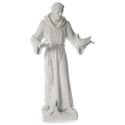Saint Francis with doves composite marble statue 31 inc 1