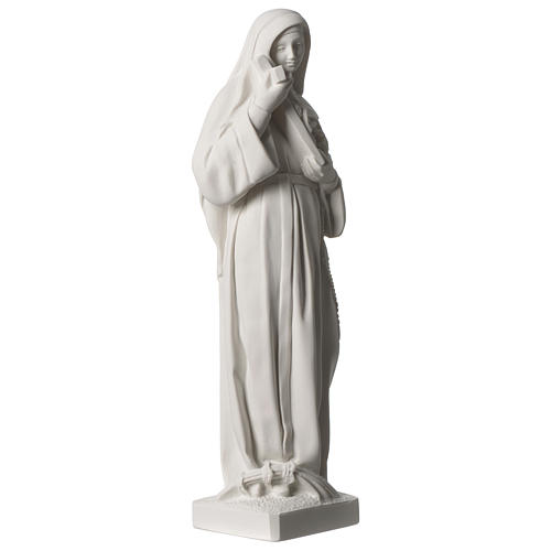 Estatua Santa Rita polvo de mármol blanco 39 cm 4