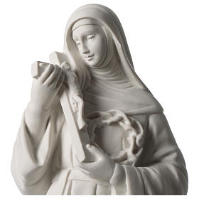 Statua Santa Rita polvere di marmo bianco 39 cm