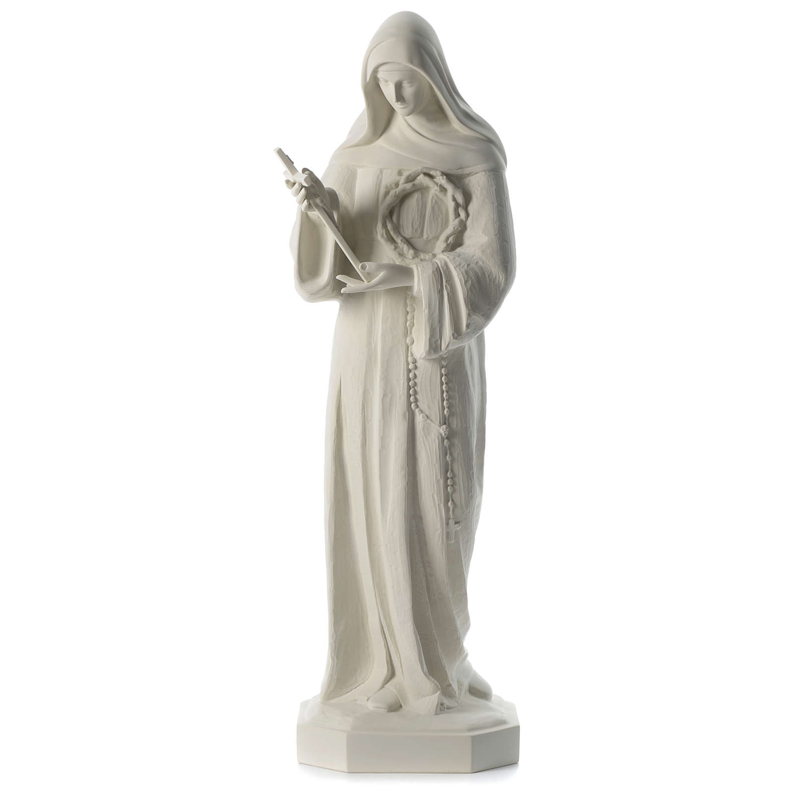 Saint Rita statue in white marble dust 100 cm online sales on HOLYART