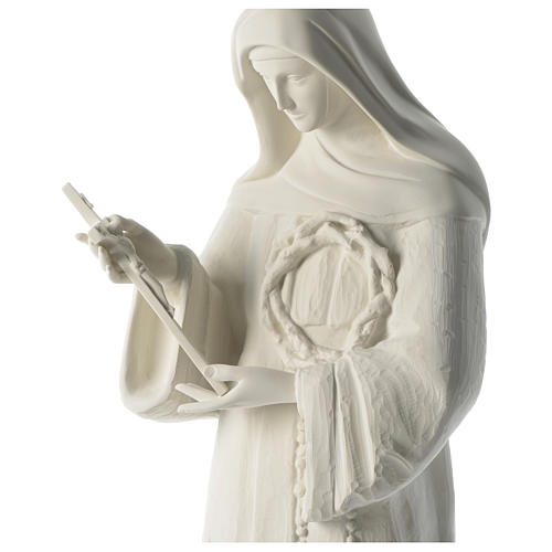 Statue Sainte Rita poudre de marbre blanc 100 cm 2
