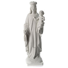 Our Lady of Mount Carmel in white synthetic marble 80 cm