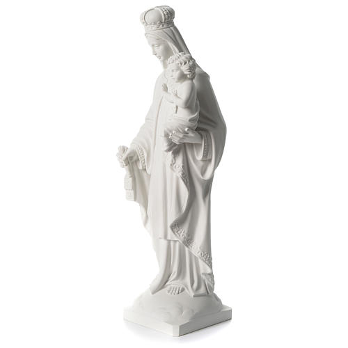 Our Lady of Mount Carmel in white synthetic marble 80 cm 3